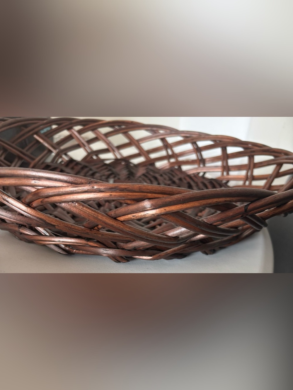 HANDWOVEN ROUND WICKER BASKET - Picture 2 of 2